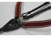 Elastic breastplate  chrome buckles CS black/burgundy