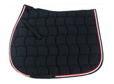 Saddle pad black/white and red cord pipings - Pony