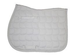 Saddle pad white/white cord pipings - Dressage