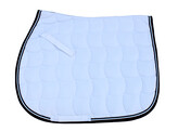 Saddle pad white/navy and white cord pipings and navy band - All purpose