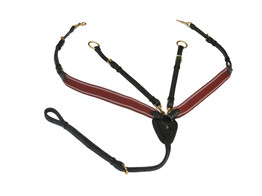 Collier de chasse elastique  boucles dore  CS noir-bord.
