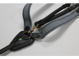 Collier de chasse elastique  boucles dore  PS noir-gris