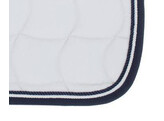 Saddle pad white / navy and white cord pipings and navy band