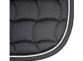 Saddle pad black/black and white cord pipings - Dressage