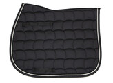 Saddle pad black/black and white cord pipings - All purpose